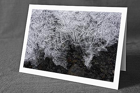 A5-Fotokarte/Klappkarte mit hochwertigem Papierabzug, Einlageblatt und Umschlag. Fototitel: Eisstrahlen (Klappkarte, Kunstkarte)