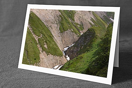 A5-Fotokarte/Klappkarte mit hochwertigem Papierabzug, Einlageblatt und Umschlag. Fototitel: Kunstkarte Wilde Schlucht (Klappkarte, Kunstkarte)