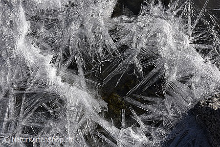A5-Fotokarte/Klappkarte mit hochwertigem Papierabzug, Einlageblatt und Umschlag. Fototitel: Eiskristalle (Klappkarte, Kunstkarte)