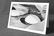 Fotokarte F056086_SW: Rund geformte Schneehaube (Schwarz/Weiss)